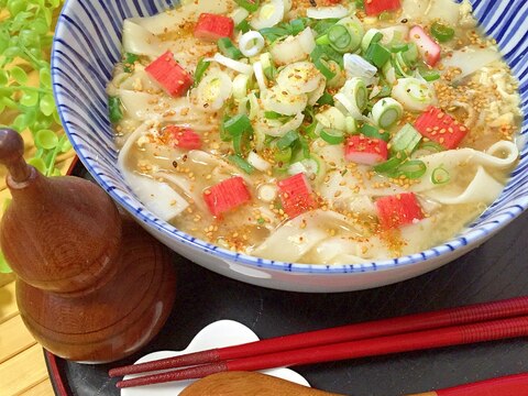 ねぎドッサリ☆ふんわり♪かに玉うどん